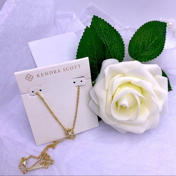 Kendra Scott Gold Beaded Four Clover Necklace - Picture 1 of 12